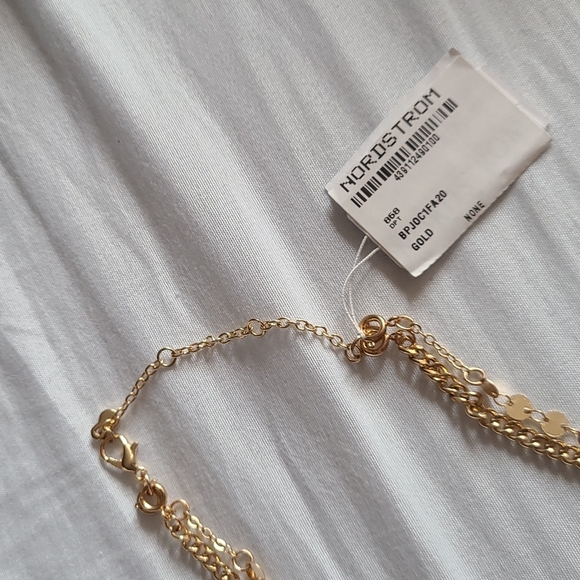 Nordstrom BP xoxo gold beaded double strand layered necklace - Picture 4 of 5